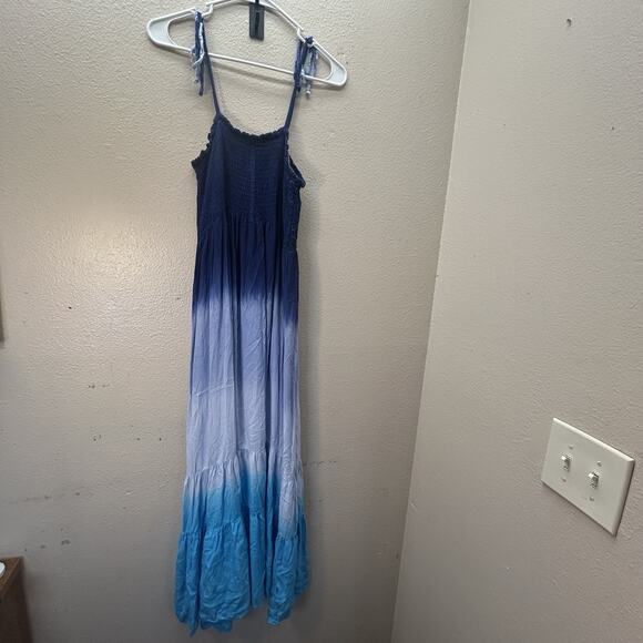 BOHO ME Smocked Tie Dye Maxi Dress SZ S Festival Sundress Hippie Indie Summer - Picture 1 of 10